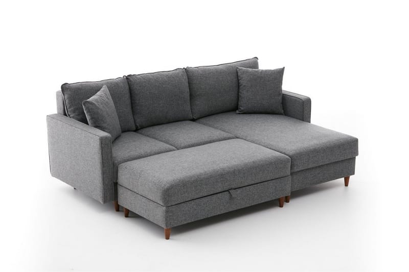 Braneles Sofa med Sjeselong 4-seter - Grå - Møbler - Sofaer - Sofa med sjeselong