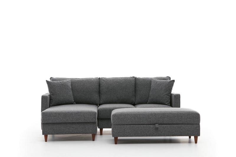 Braneles Sofa med Sjeselong 4-seter - Grå - Møbler - Sofaer - Sofa med sjeselong