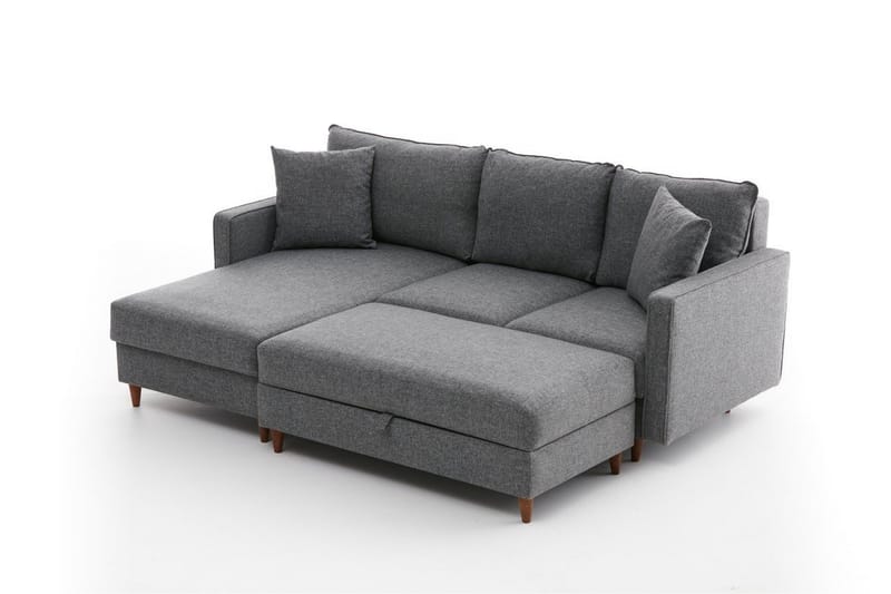 Braneles Sofa med Sjeselong 4-seter - Grå - Møbler - Sofaer - Sofa med sjeselong