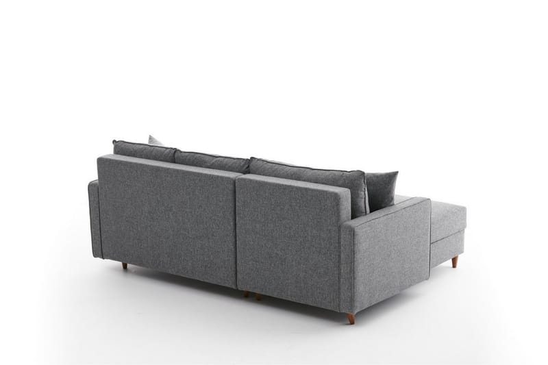 Braneles Sofa med Sjeselong 4-seter - Grå - Møbler - Sofaer - Sofa med sjeselong