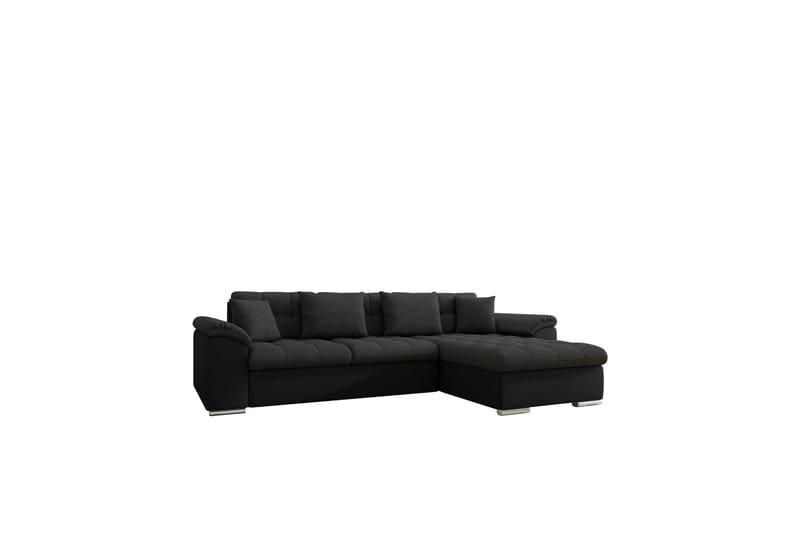 Camior Sofa med Divan 3-seter - Svart - Møbler - Sofaer - Sofa med sjeselong