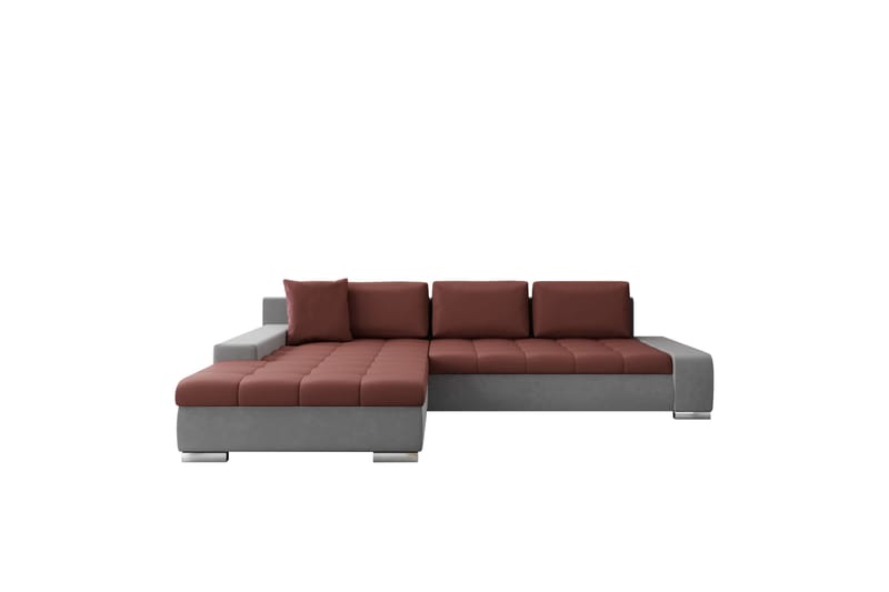 Cerys Sofa med Divan 3-seter - Grå/Rosa - Møbler - Sofaer - Sofa med sjeselong