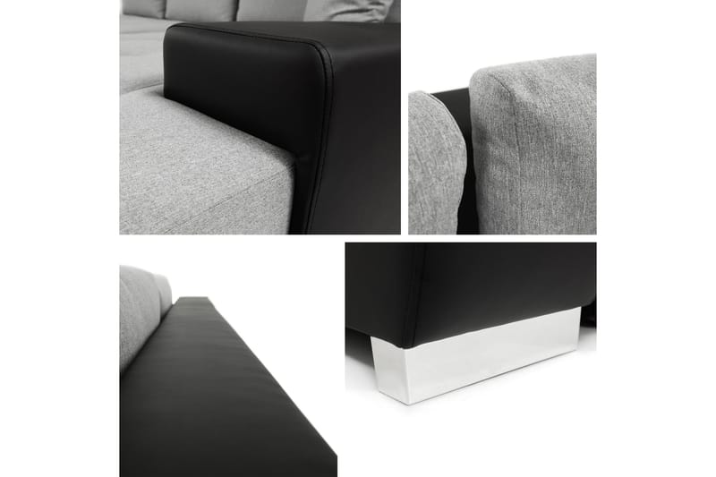 Cerys Sofa med Divan 3-seter - Grå/Rosa - Møbler - Sofaer - Sofa med sjeselong