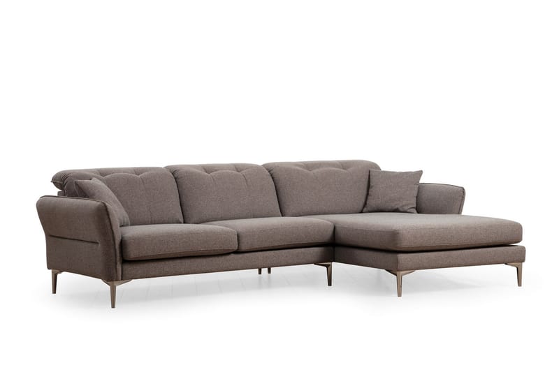 Chandara Sofa med Divan 3-seter - Grå - Møbler - Sofaer - Sofa med sjeselong