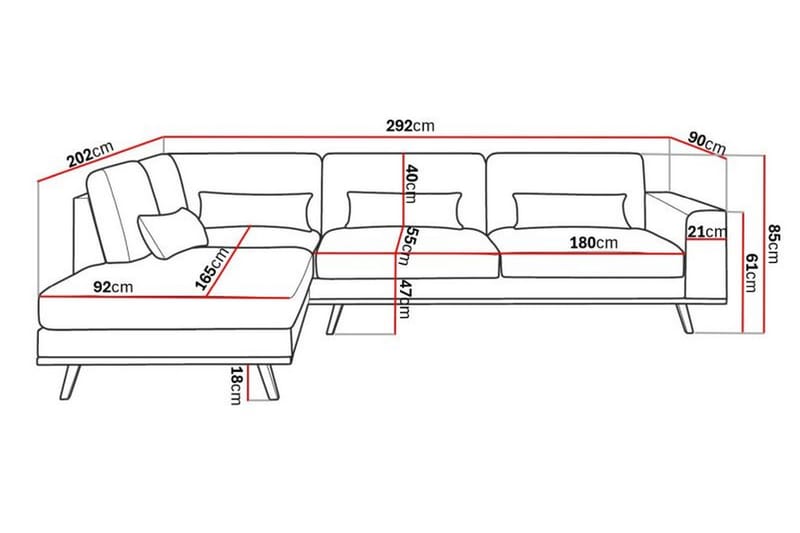 Copenhagen 2,5-seter Sofa Cordfløyel - Beige - Møbler - Sofaer - Sofa med sjeselong