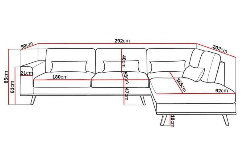 Copenhagen 2,5-seter Sofa Cordfløyel - Beige - Møbler - Sofaer - Sofa med sjeselong