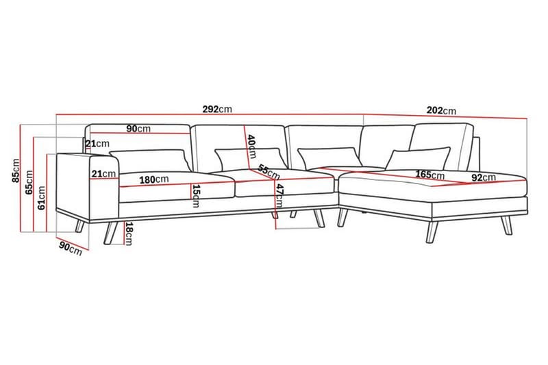 Copenhagen 2,5-seter Sofa Cordfløyel - Beige - Møbler - Sofaer - Sofa med sjeselong