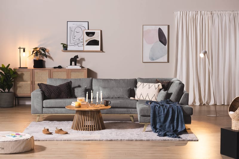 Copenhagen 2,5-seter Sofa Cordfløyel - Grå - Møbler - Sofaer - Sofa med sjeselong