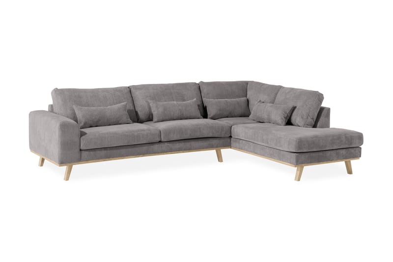 Copenhagen 2,5-seter Sofa Cordfløyel - Grå - Møbler - Sofaer - Sofa med sjeselong