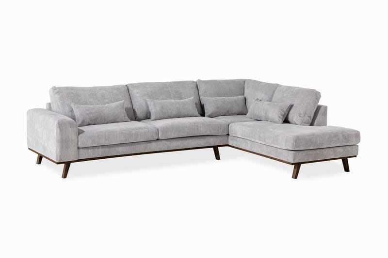 Copenhagen 2,5-seter Sofa Cordfløyel - Lysegrå - Møbler - Sofaer - Sofa med sjeselong