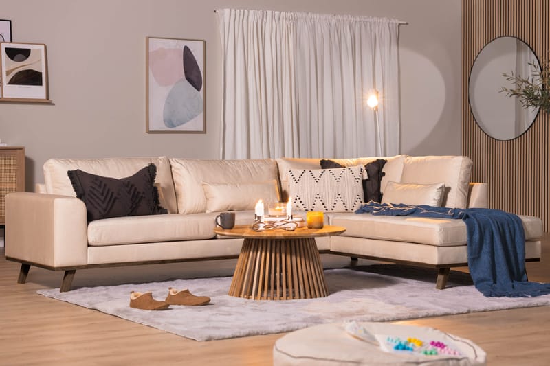 Copenhagen 2,5-seter Sofa Fløyel - Beige - Møbler - Sofaer - Sofa med sjeselong