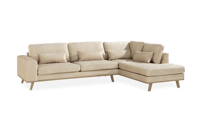 Copenhagen 2,5-seter Sofa Fløyel - Beige - Møbler - Sofaer - Sofa med sjeselong