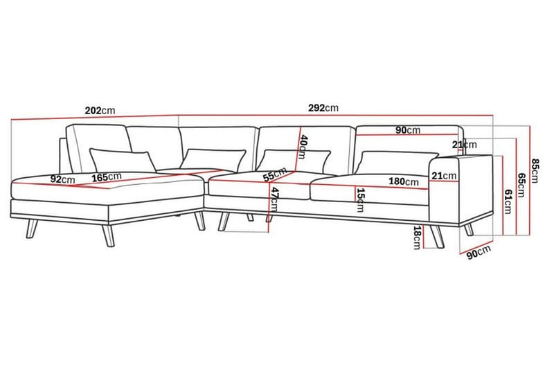 Copenhagen 2,5-seters L-Sofa - Brun - Møbler - Sofaer - Sofa med sjeselong