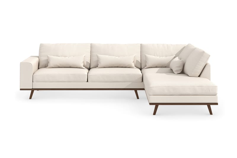 Copenhagen 4-seters L Sofa 291 cm bred - Beige / Eik - Møbler - Sofaer - Sofa med sjeselong