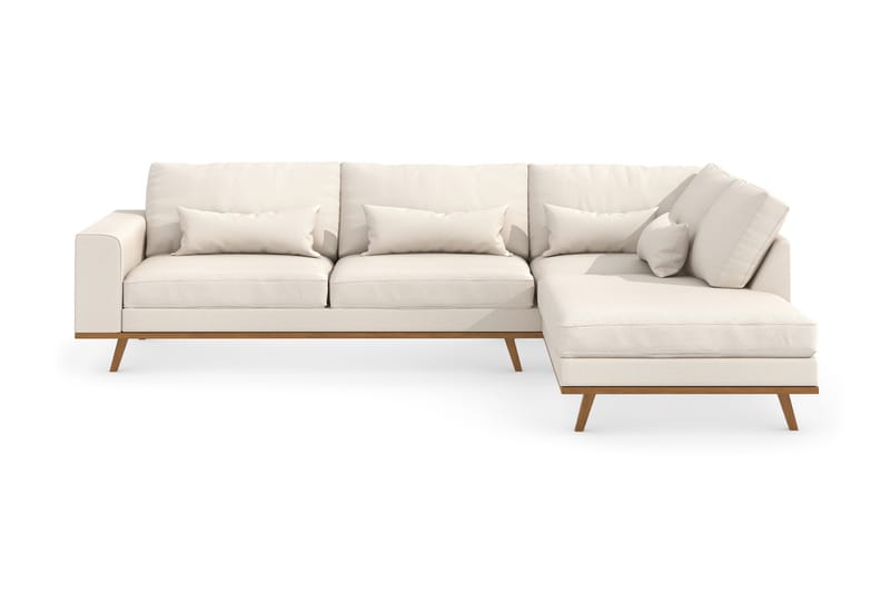 Copenhagen 4-seters L Sofa Divan Høyre - Beige / Eik - Møbler - Sofaer - Sofa med sjeselong