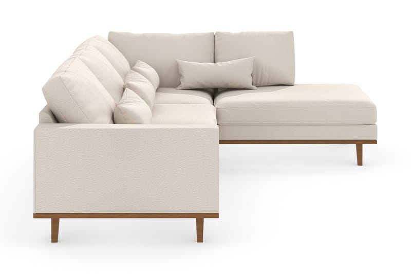 Copenhagen 4-seters L Sofa Divan Høyre - Beige / Eik - Møbler - Sofaer - Sofa med sjeselong