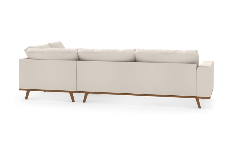 Copenhagen 4-seters L Sofa Divan Høyre - Beige / Eik - Møbler - Sofaer - Sofa med sjeselong