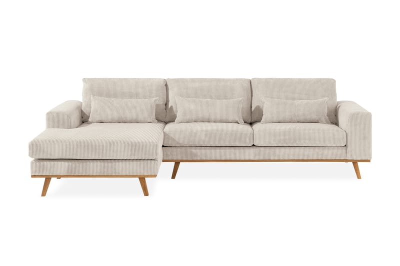 Copenhagen 4-seters L Sofa Manchester Divan Venstre - Beige - Møbler - Sofaer - Sofa med sjeselong