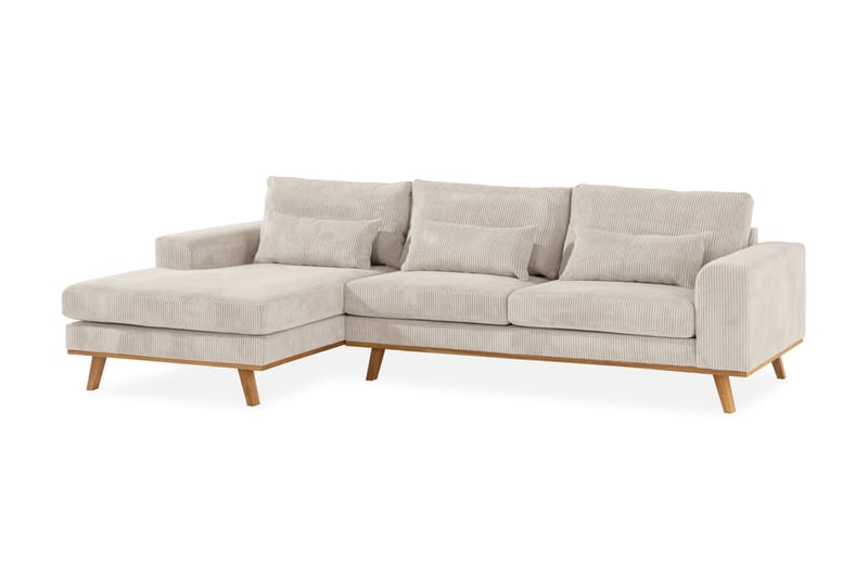 Copenhagen 4-seters L Sofa Manchester Divan Venstre - Beige - Møbler - Sofaer - Sofa med sjeselong