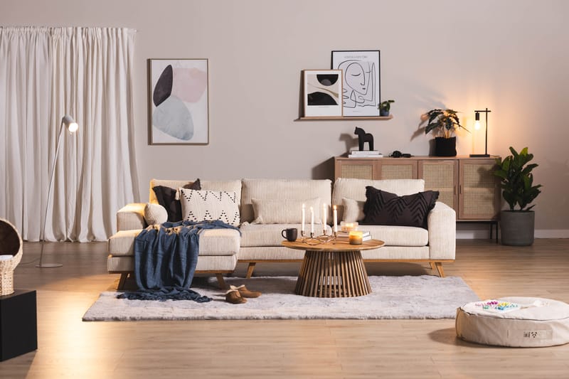 Copenhagen 4-seters L Sofa Manchester Divan Venstre - Beige - Møbler - Sofaer - Sofa med sjeselong