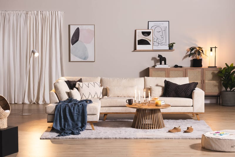 Copenhagen 4-seters L Sofa Manchester Sjeselong Venstre - Beige - Møbler - Sofaer - Sofa med sjeselong