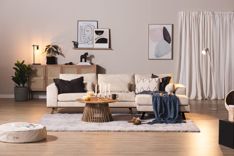 Copenhagen Divansofa Cordfløyel - Beige - Møbler - Sofaer - Sofa med sjeselong