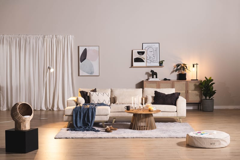 Copenhagen Divansofa Cordfløyel - Beige - Møbler - Sofaer - Sofa med sjeselong