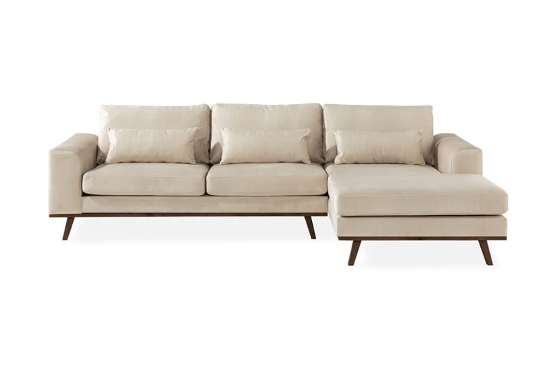 Copenhagen Divansofa Fløyel - Beige - Møbler - Sofaer - Sofa med sjeselong