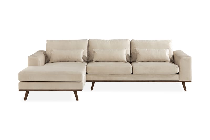 Copenhagen Divansofa Fløyel - Beige - Møbler - Sofaer - Sofa med sjeselong