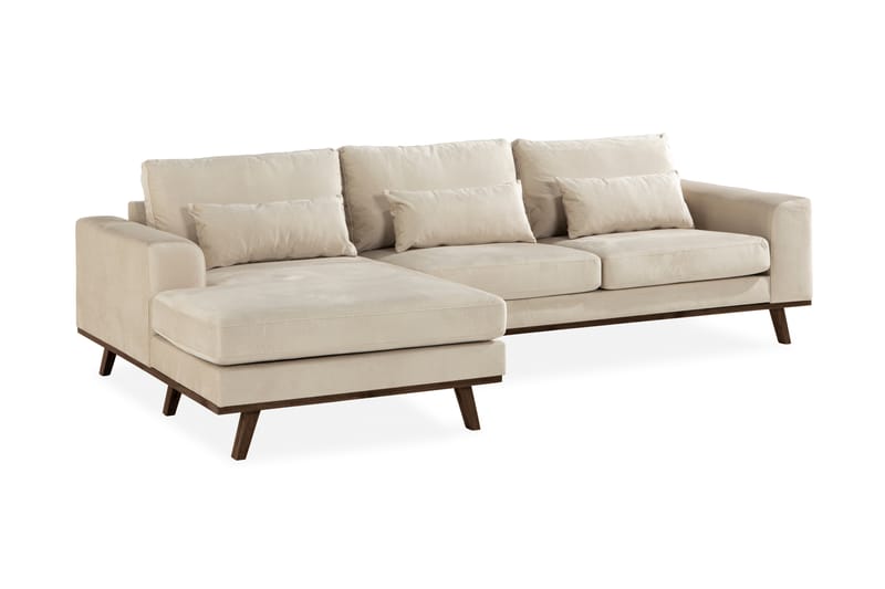 Copenhagen Divansofa Fløyel - Beige - Møbler - Sofaer - Sofa med sjeselong