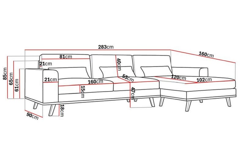 Copenhagen Divansofa Lin - Brun - Møbler - Sofaer - Sofa med sjeselong