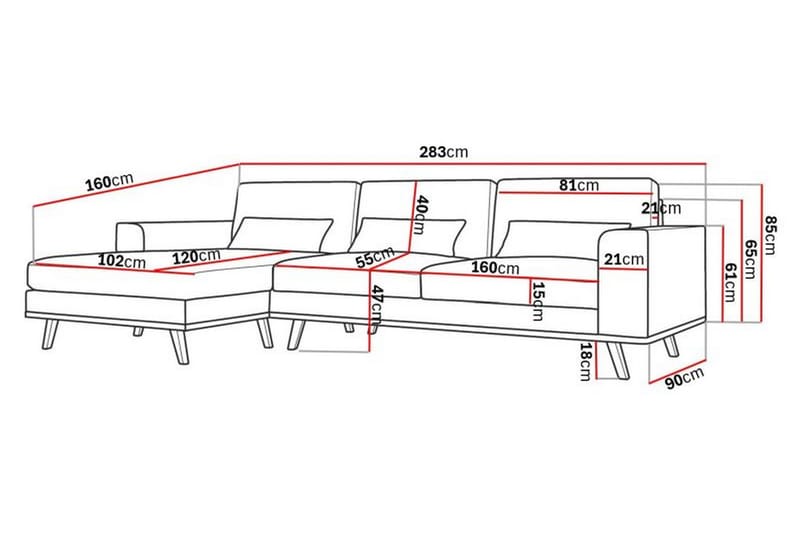 Copenhagen Divansofa Lin - Lysegrå - Møbler - Sofaer - Sofa med sjeselong