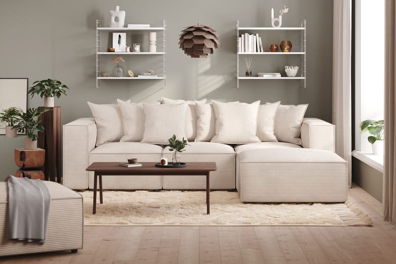 Cubo Dyp L-Sofa 3-seter Divan Venstre - Beige - Møbler - Sofaer - Sofa med sjeselong