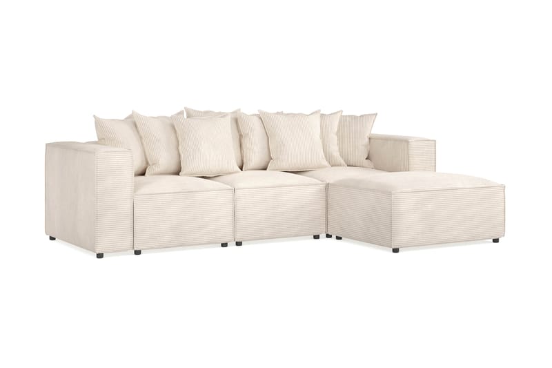 Cubo Dyp L-Sofa 3-seter Divan Venstre - Beige - Møbler - Sofaer - Sofa med sjeselong