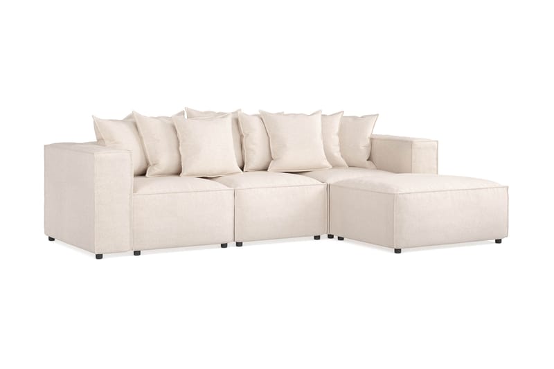 Cubo Dyp Sofa 3-seters med Divan 296 cm bred - Beige - Møbler - Sofaer - Sofa med sjeselong