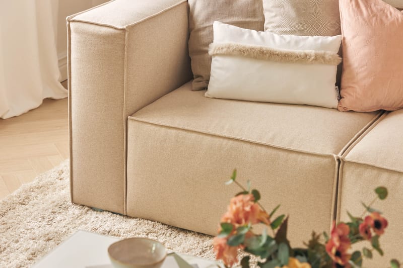 Cubo Dyp Sofa 3-seters med Divan 296 cm bred - Beige - Møbler - Sofaer - Sofa med sjeselong