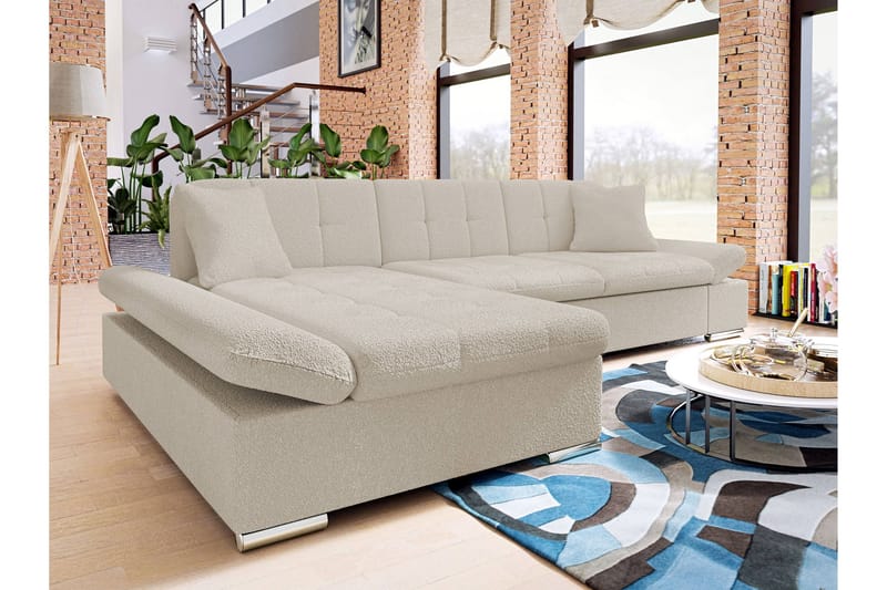 Djerra Sofa med Divan 3-seter - Beige - Møbler - Sofaer - Sofa med sjeselong