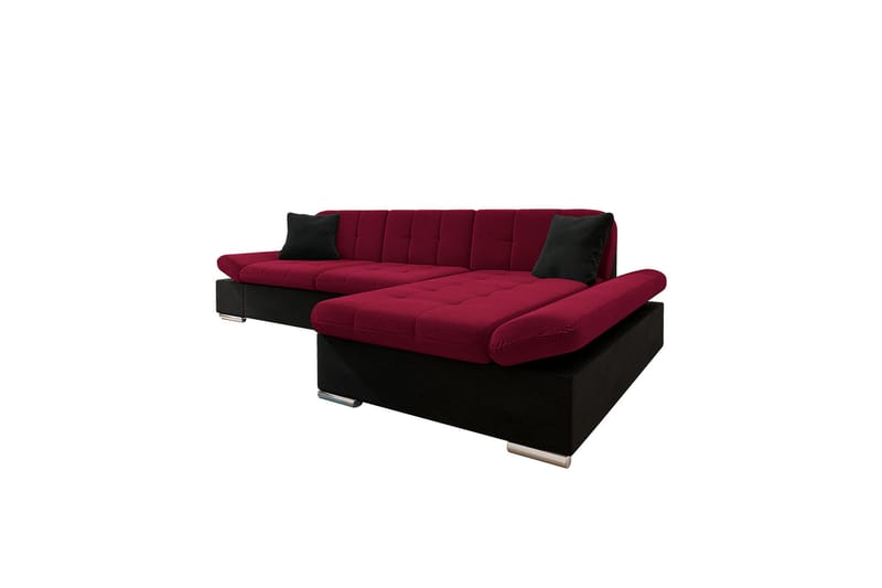 Djerra Sofa med Divan 3-seter - Rød/Svart - Møbler - Sofaer - Sofa med sjeselong