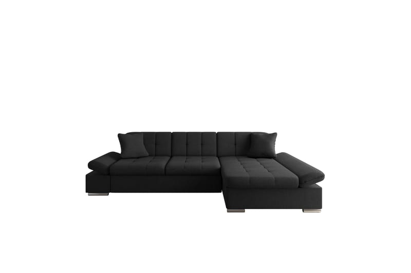 Djerra Sofa med Divan 3-seter - Svart - Møbler - Sofaer - Sofa med sjeselong