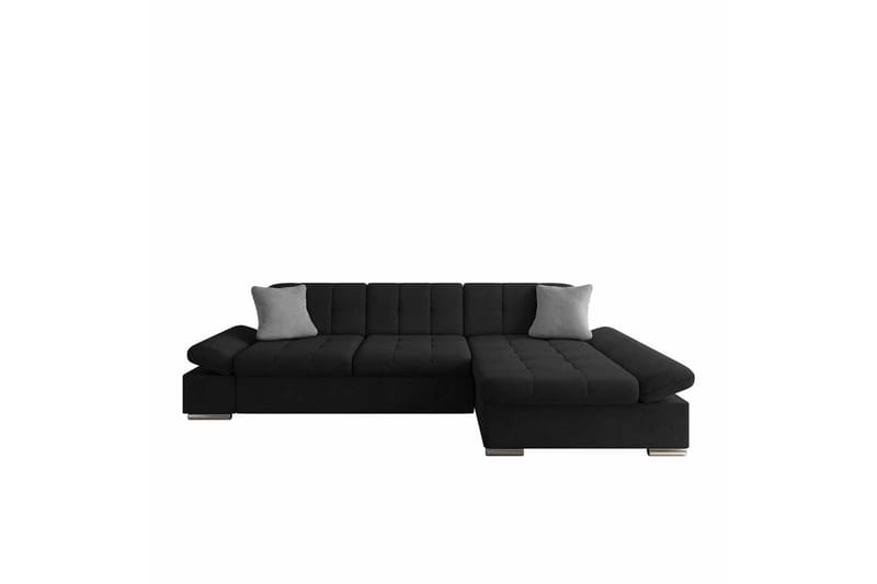 Djerra Sofa med Divan 3-seter - Svart/Grå - Møbler - Sofaer - Sofa med sjeselong