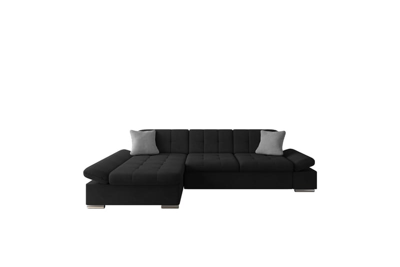 Djerra Sofa med Divan 3-seter - Svart/Grå - Møbler - Sofaer - Sofa med sjeselong