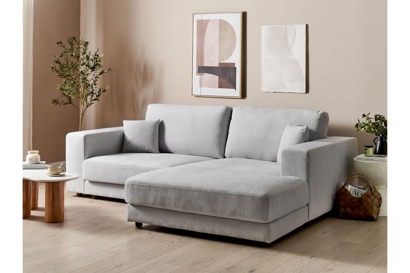 Ersi Sofa med Sjeselong 3-seter - Grå/Svart - Møbler - Sofaer - Sofa med sjeselong