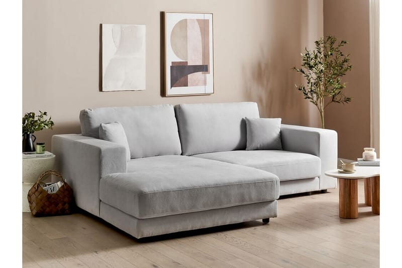 Ersi Sofa med Sjeselong 3-seter - Grå/Svart - Møbler - Sofaer - Sofa med sjeselong