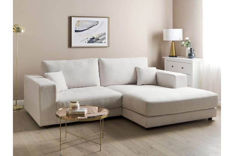 Ersi Sofa med Sjeselong 3-seter - Hvit/Svart - Møbler - Sofaer - Sofa med sjeselong