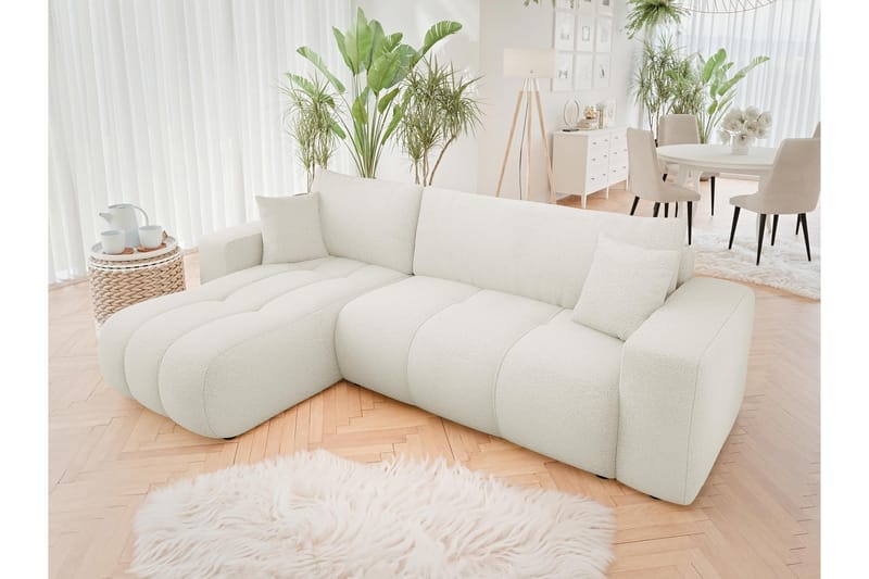 Flo Sofa med Divan 3-seter - Hvit - Møbler - Sofaer - Sofa med sjeselong