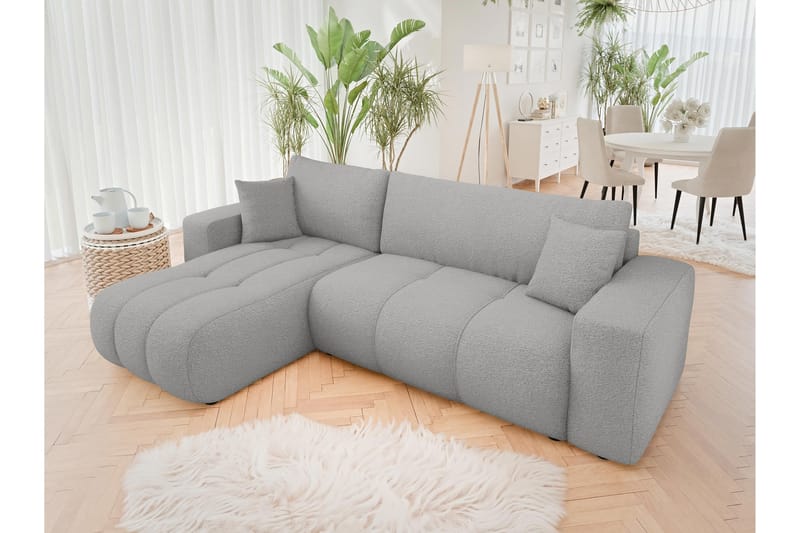 Flo Sofa med Divan 3-seter - Lys grå - Møbler - Sofaer - Sofa med sjeselong