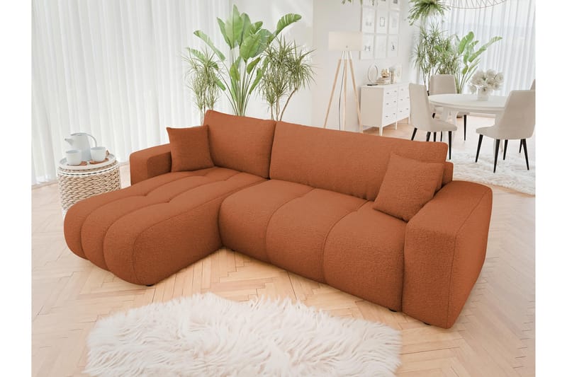 Flo Sofa med Divan 3-seter - Oransje - Møbler - Sofaer - Sofa med sjeselong