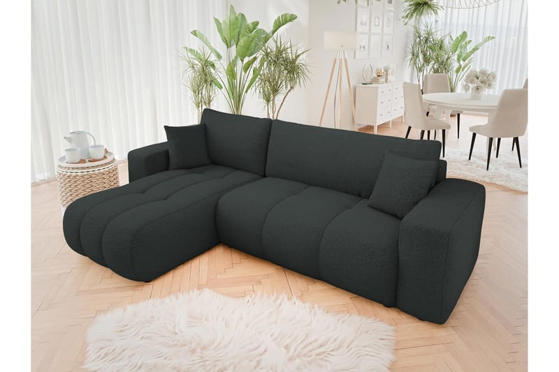 Flo Sofa med Divan 3-seter - Svart - Møbler - Sofaer - Sofa med sjeselong