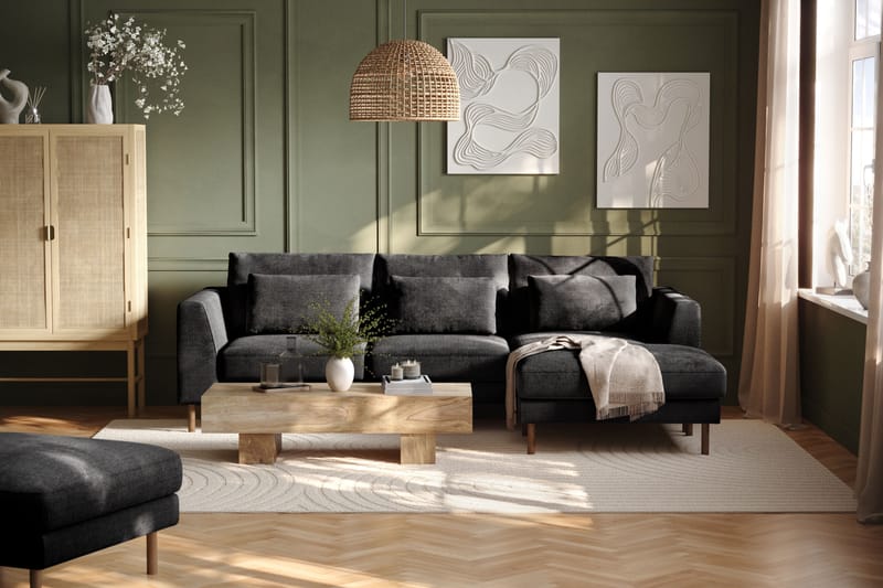 Florenz 3-seters Sofa med Divan Høyre - Grå - Møbler - Sofaer - Sofa med sjeselong