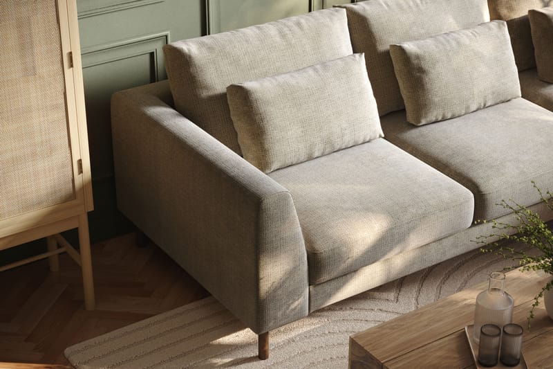 Florenz 3-seters Sofa med Divan Høyre - Grå/Beige - Møbler - Sofaer - Sofa med sjeselong